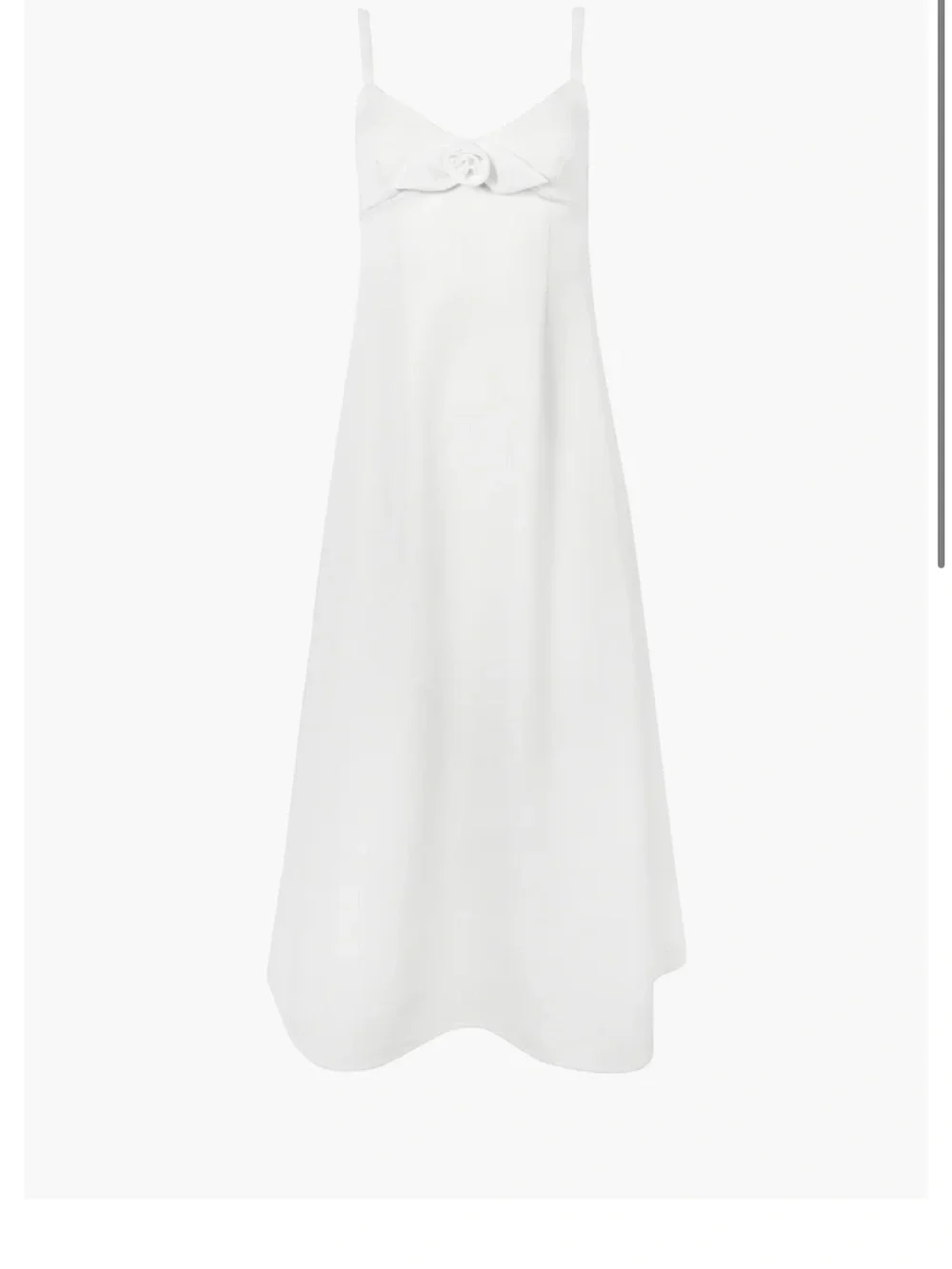 Altered Straps Sandy Liang Women's White Slip Midi Dress  Detail Size 2